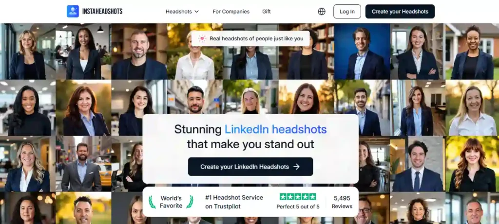 InstaHeadshots Homepage