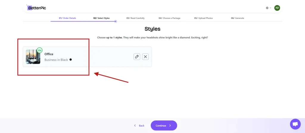 Choose Your Headshot Style on Betterpic