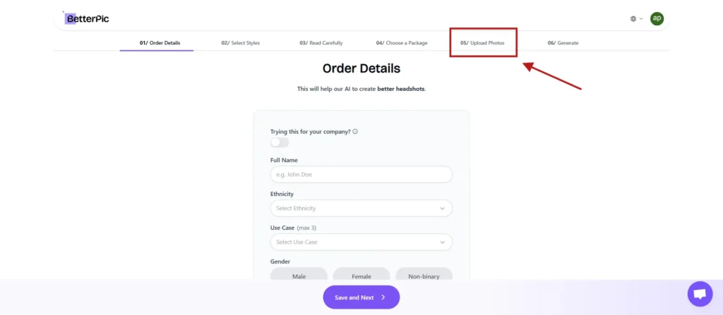 Upload Your Photos on Betterpic fo AIHeadshots