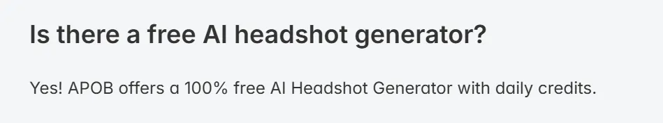 AI Headshot Generator APOB AI -Offer