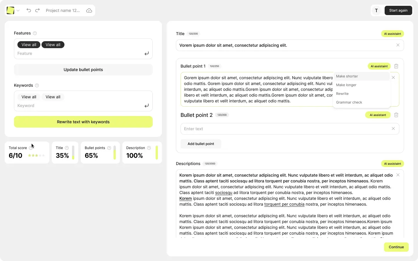 Mujo AI - Copywriting Editor