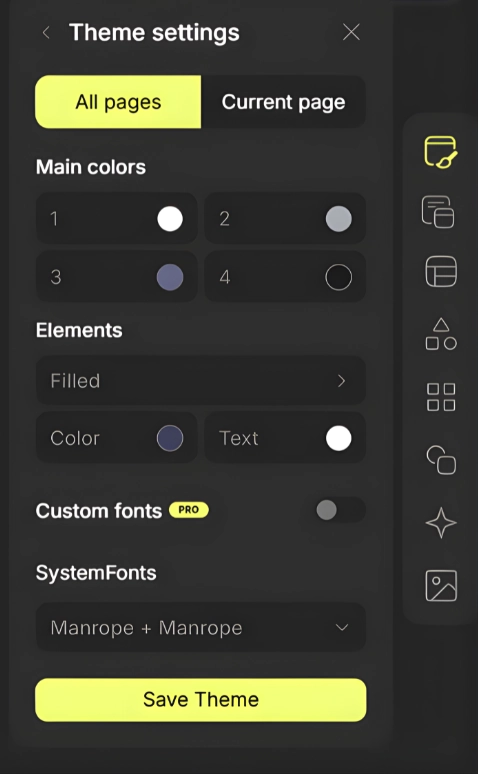 Mujo AI Design Editor- Theme Settings