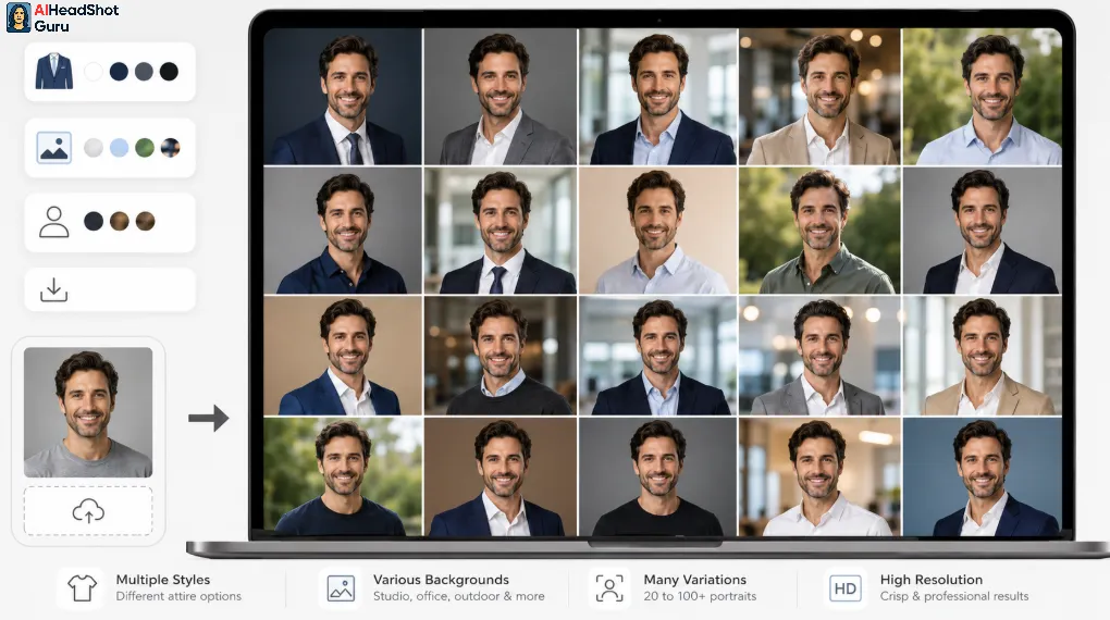 AI Headshot Generator Variations Gallery