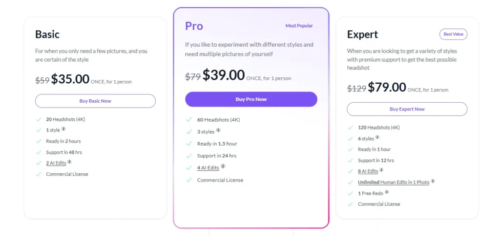 BetterPic Pro Pricing Plan