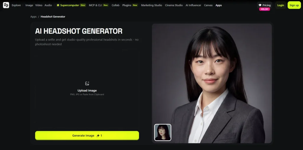 Higgsfield for Linkedin Headshots