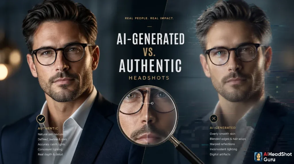 AI vs Authentic Headshot Comparison