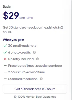 HeadshotPro Basic Plan
