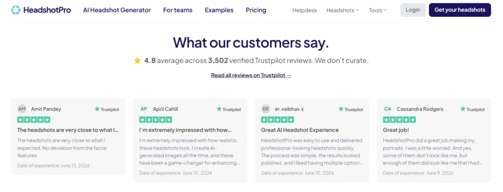 HeadshotPro - Customer Reviews