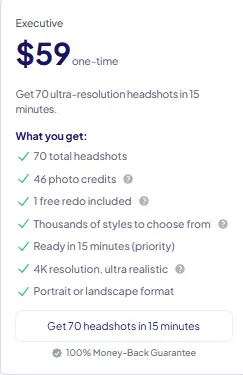 HeadshotPro Executive Plan