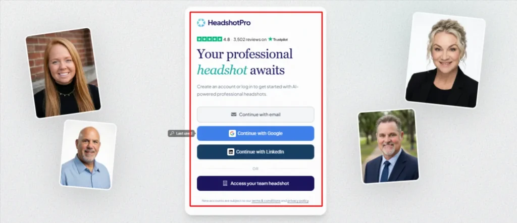HeadshotPro Log In