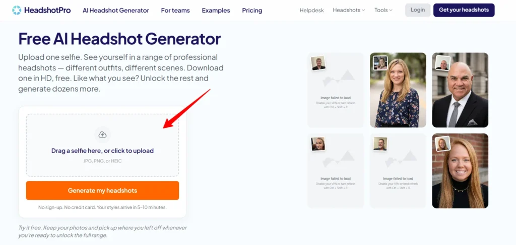 HeadshotPro - Free AI Headshot Generator